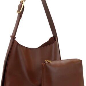 PU Leather Shoulder Bag for Women Large Capacity Multi-Way Casual Tote